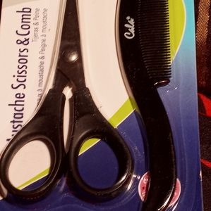 Mustache comb and mini shears